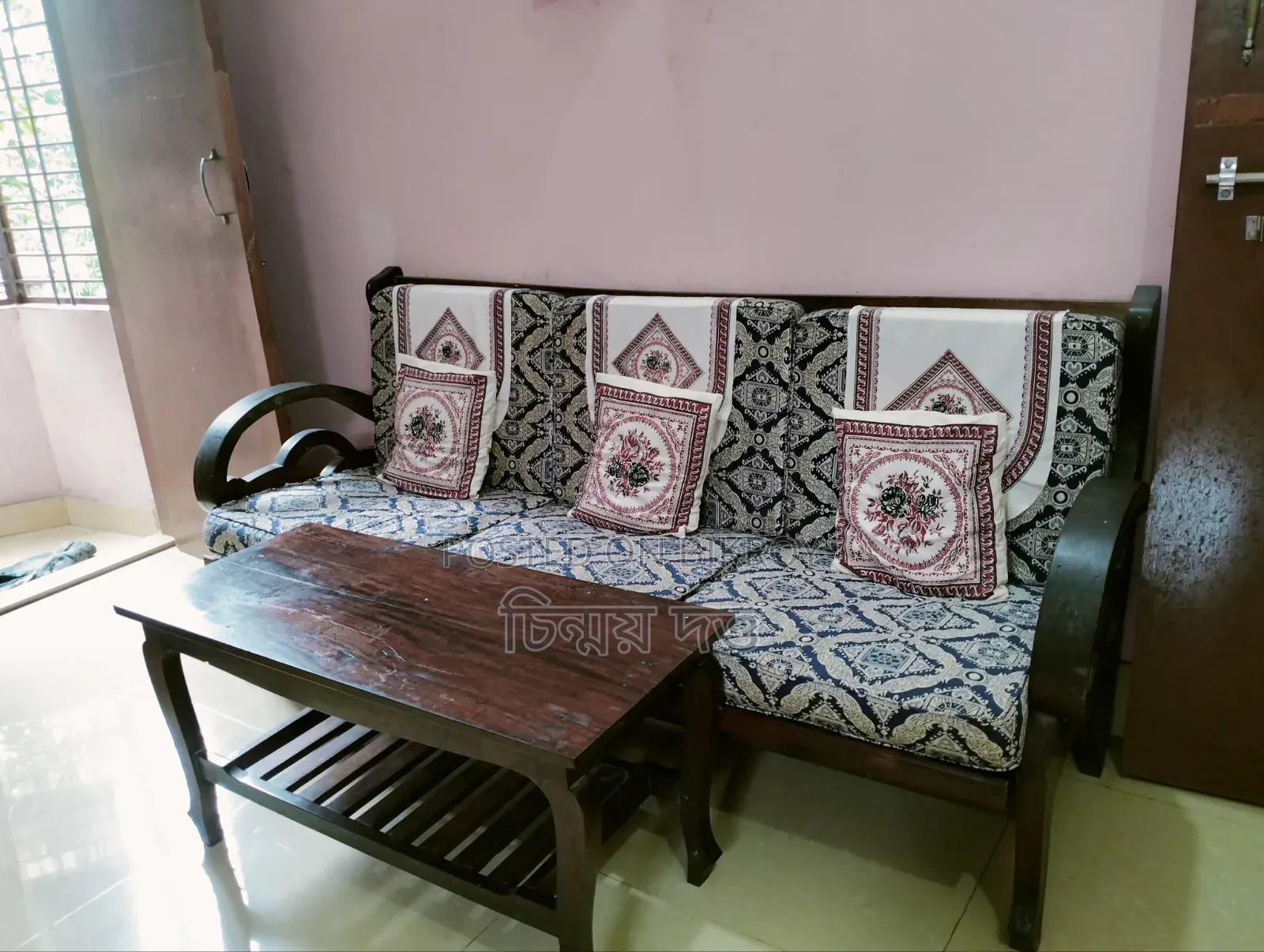 Sofa with tea table will be sold.
