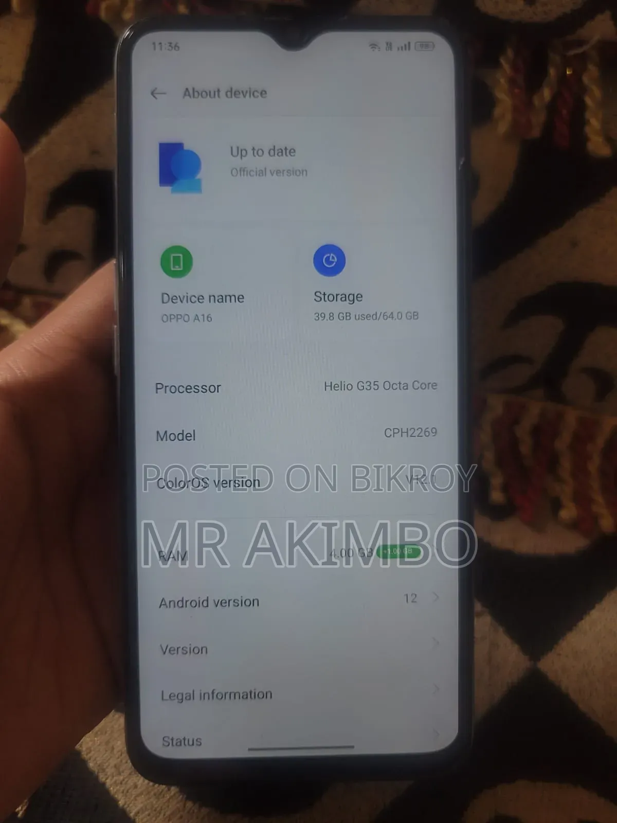 Oppo A16 64 GB Silver