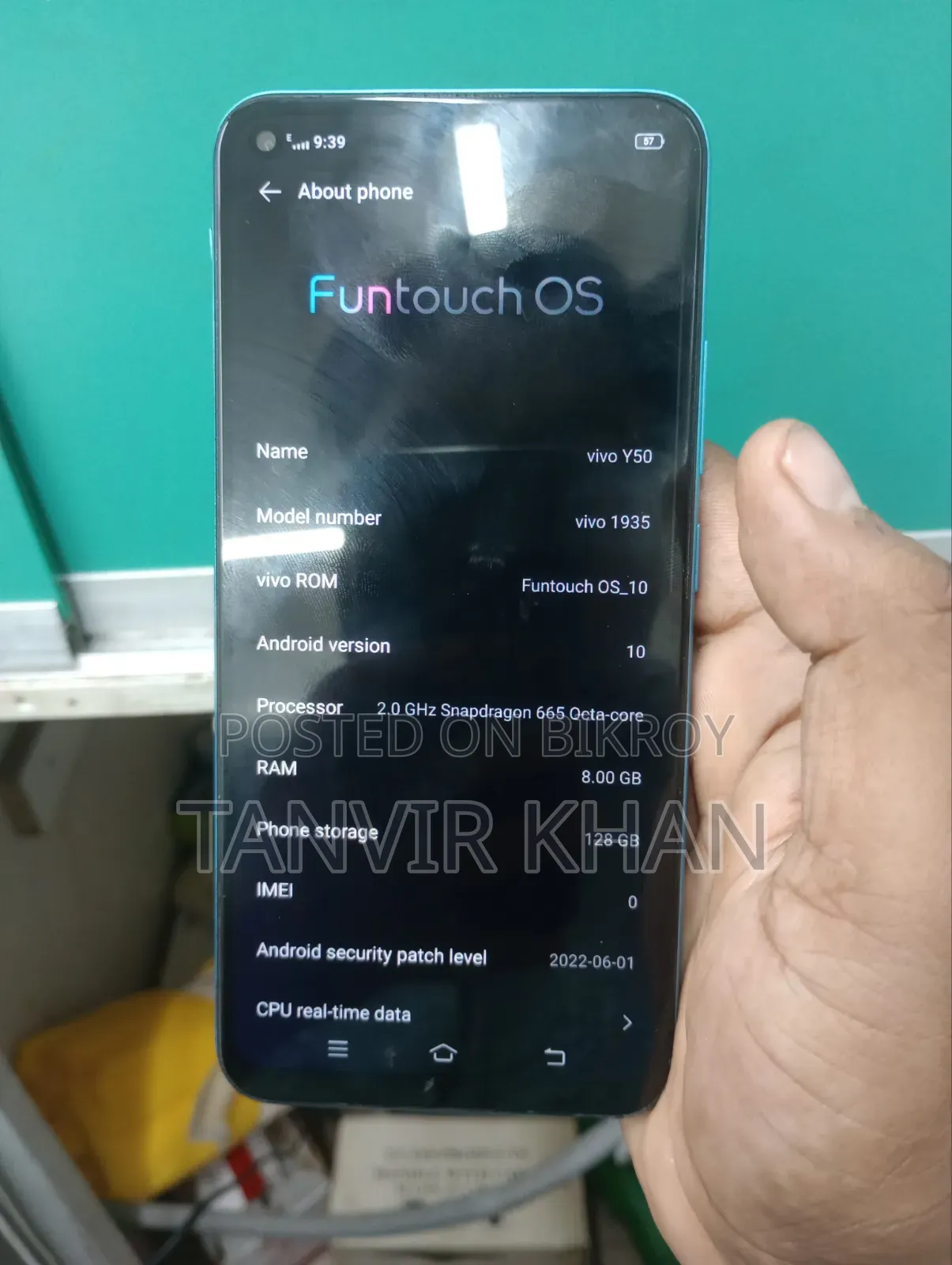 Vivo Y50 128 GB Blue