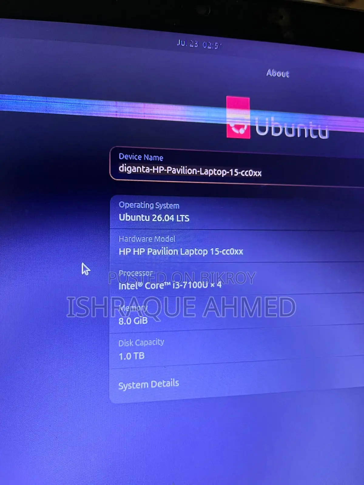 Laptop HP 15 8GB Intel Core i3 HDD 1T