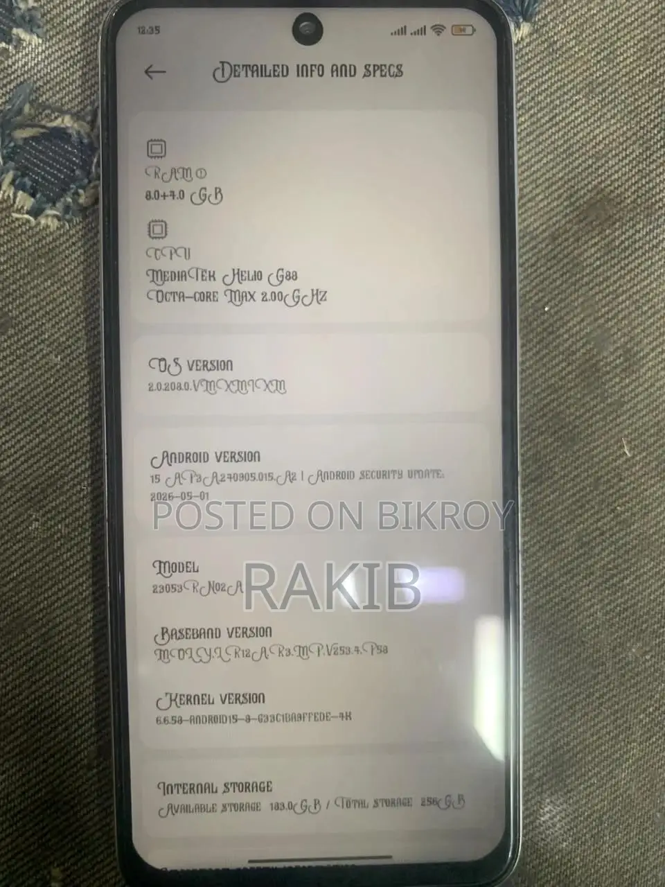 Xiaomi Redmi 12 256 GB Silver