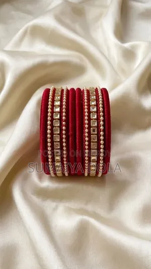 Thread and Kundan Bangles