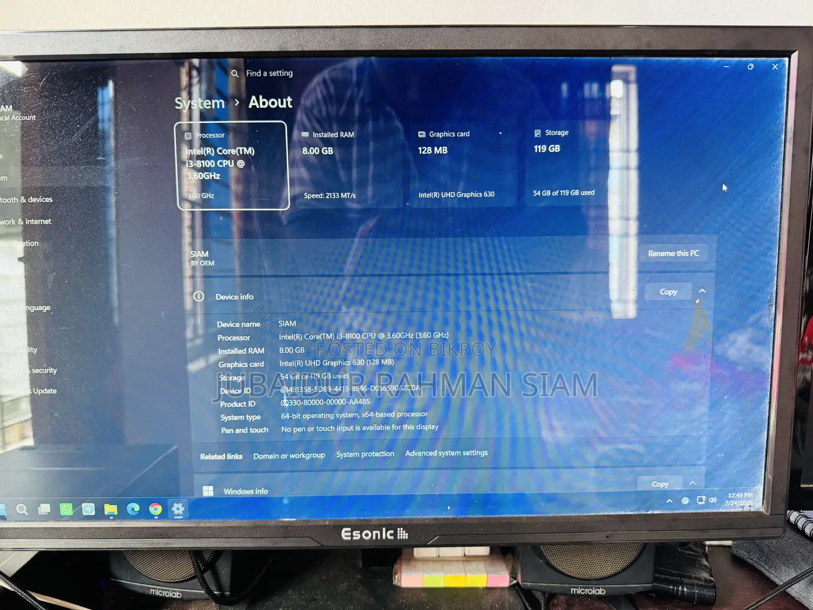 Gigabyte GA-H110MSTX-HD3-ZK 8GB Intel Core i3 SSD 128GB