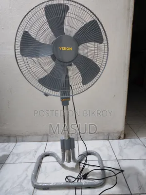VISION Heavy Duty Stand Fan-Trendy-Gray- 5 Blades- Size: 18 inch