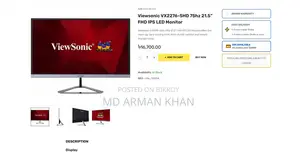 Viewsonic Vx2276-SHD 21.5" FHD Ips Led Monitor