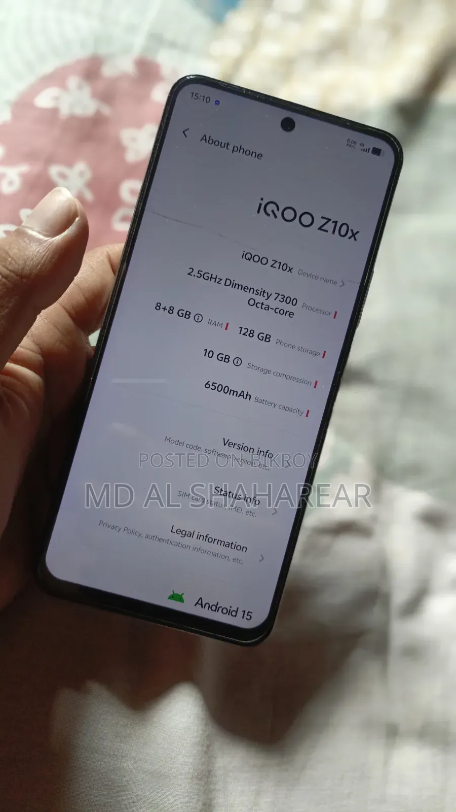 New iQOO Z10x 128 GB Silver