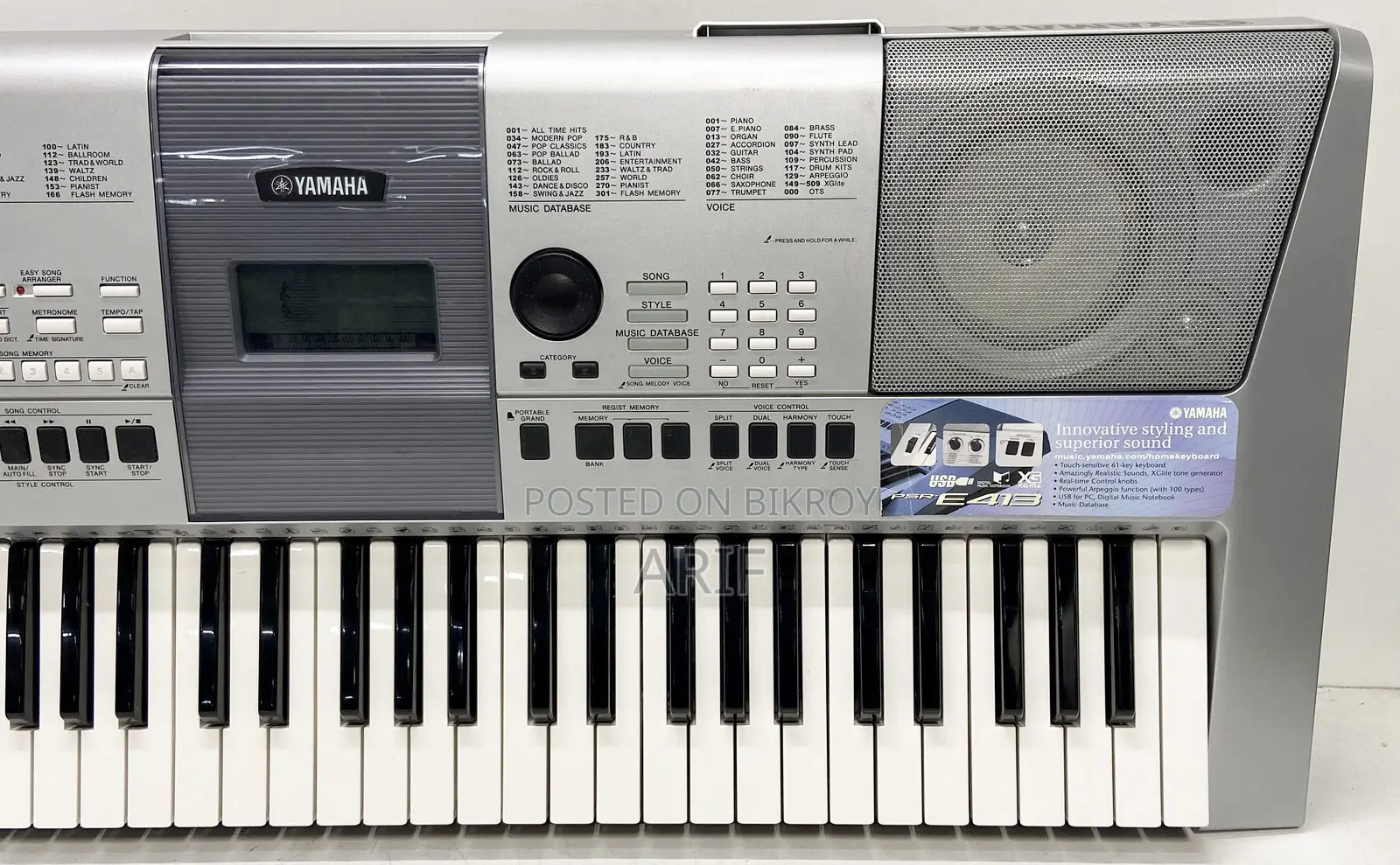YAMAHA PSR-E413 Touch Sensitive Keyboard (MIDI + Live)
