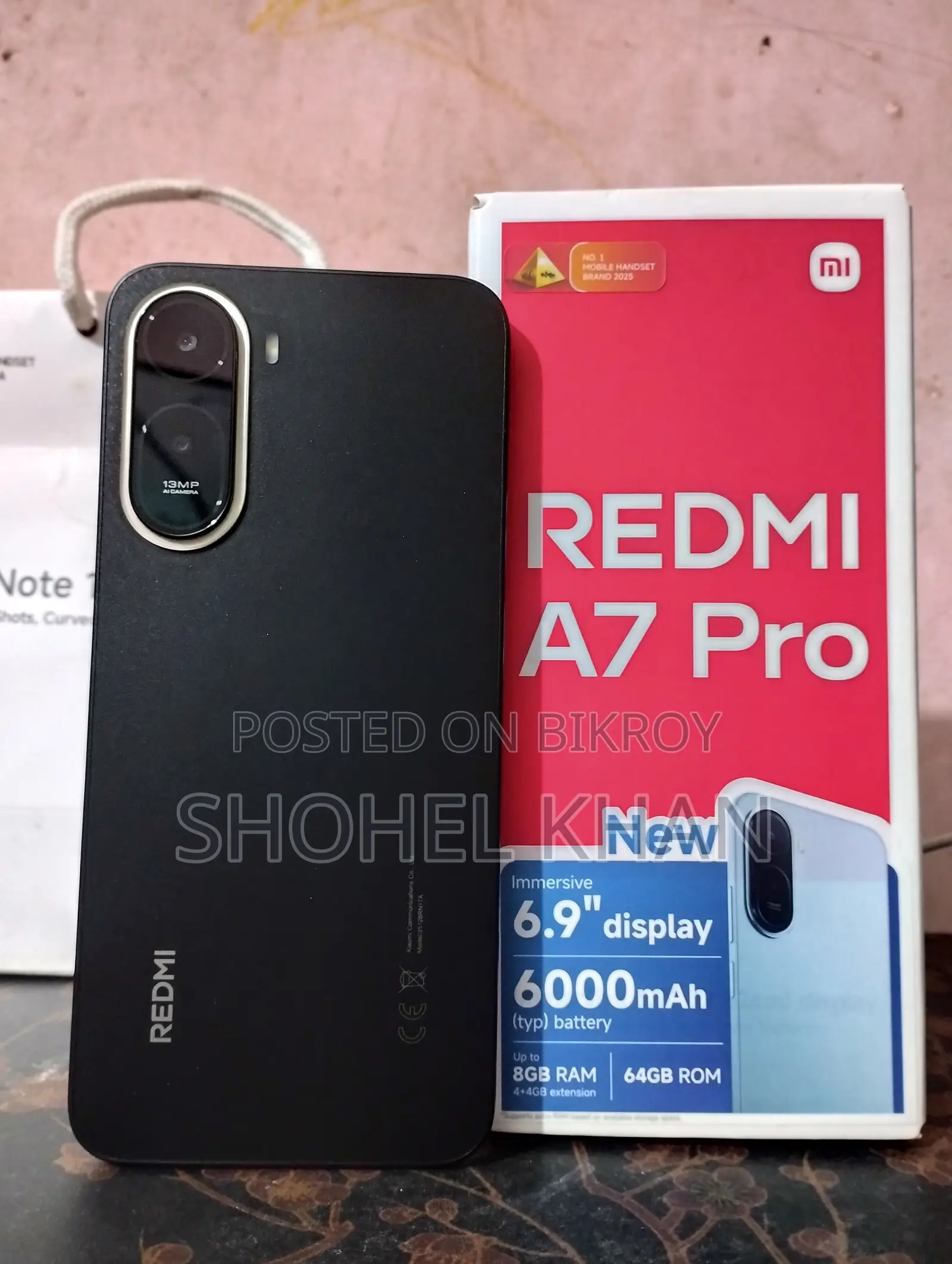 শাওমি রেডমি এ৭ প্রো ৬৪ জিবি ব্ল্যাক