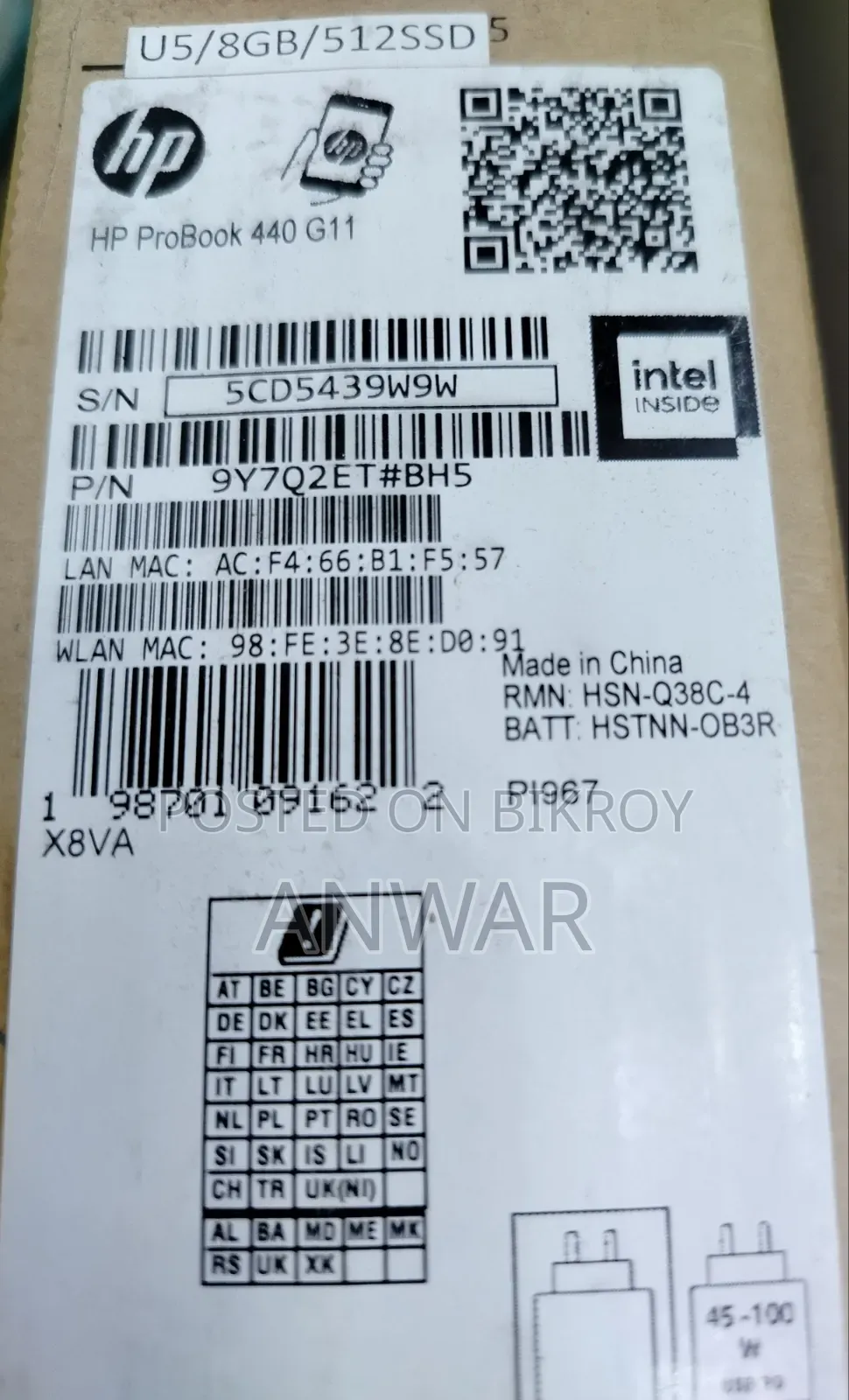 New Laptop HP 8GB Intel Pentium Hard Disk Drive 512GB