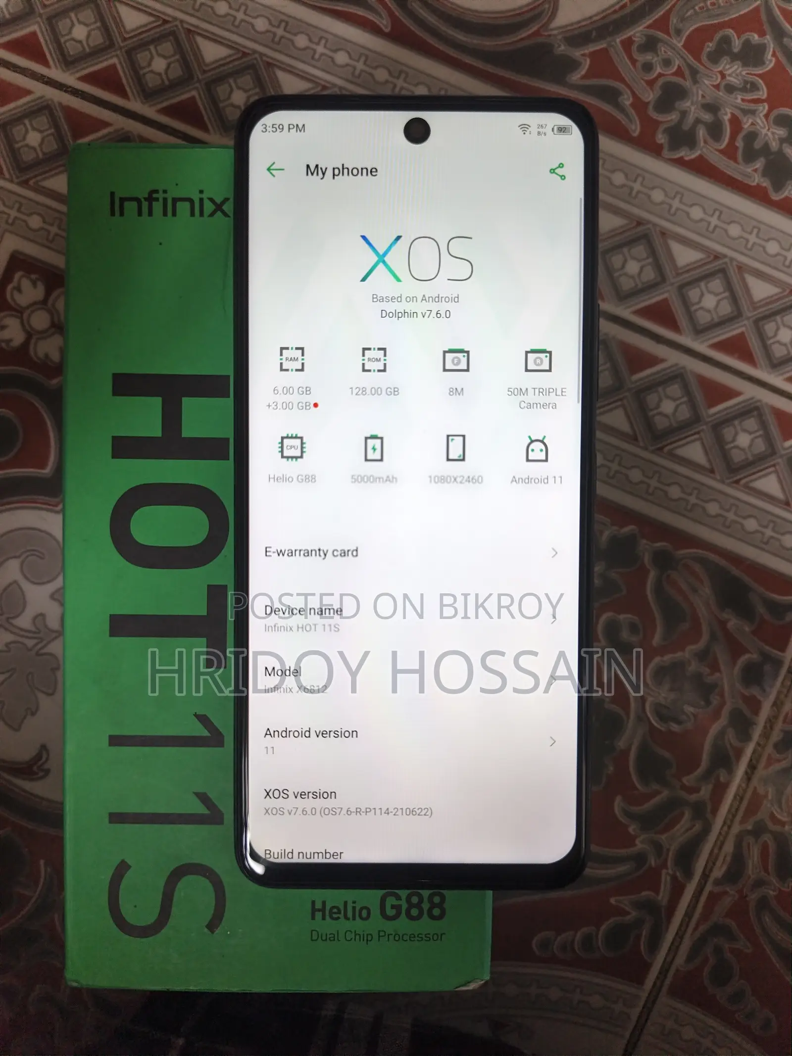 Infinix Hot 11s 128 GB Black