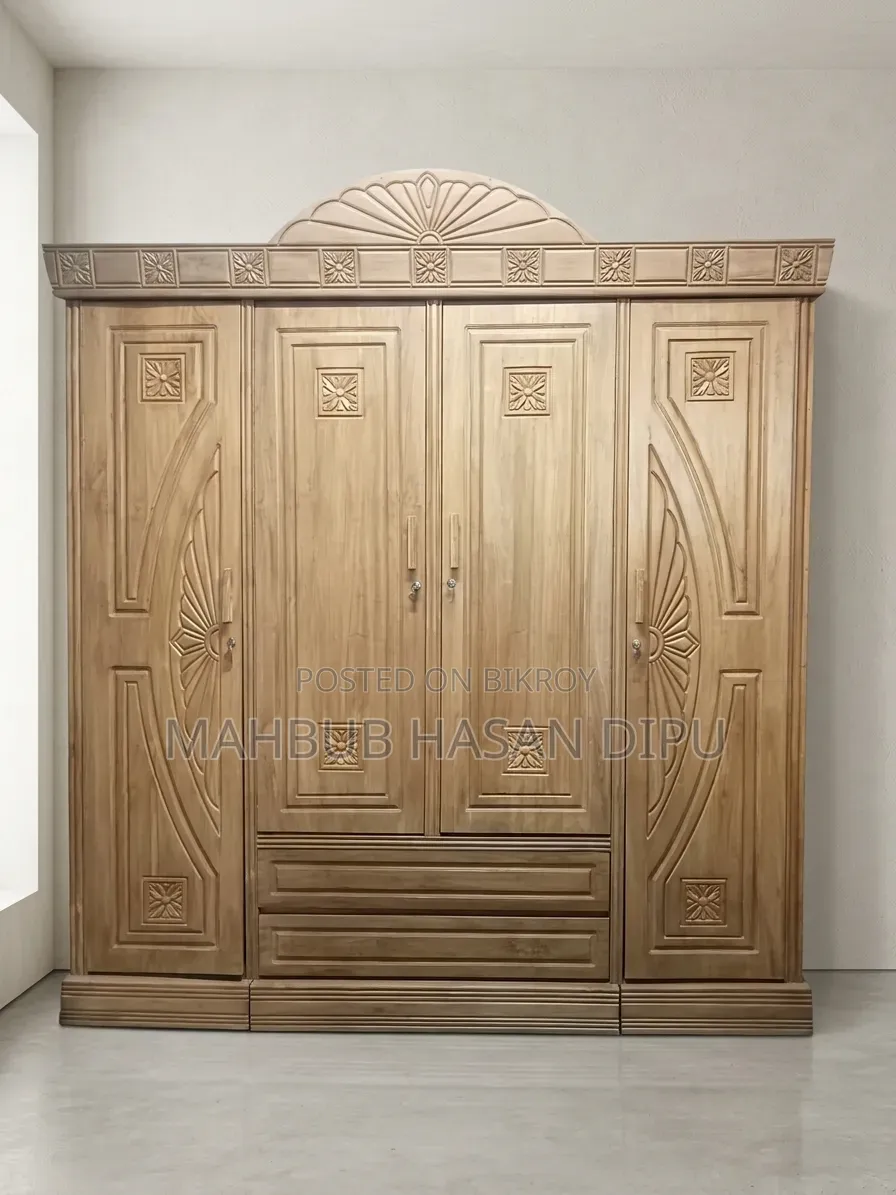 লাক্সারি সেগুন কাঠের ডিজাইনার ওয়ারড্রোব