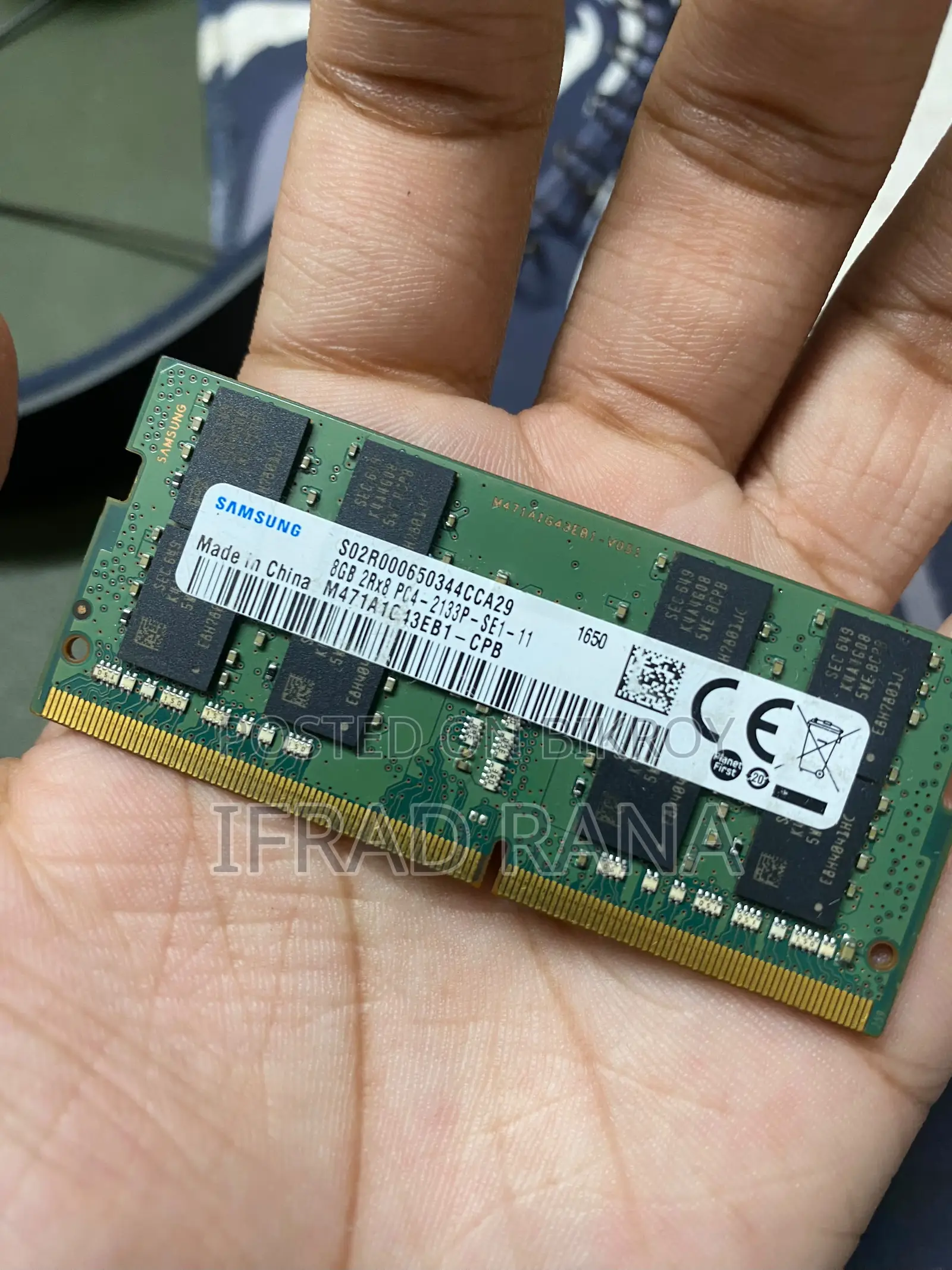 Samsung 8GB DDR4 2133MHz Laptop RAM (SODIMM) – Original OEM