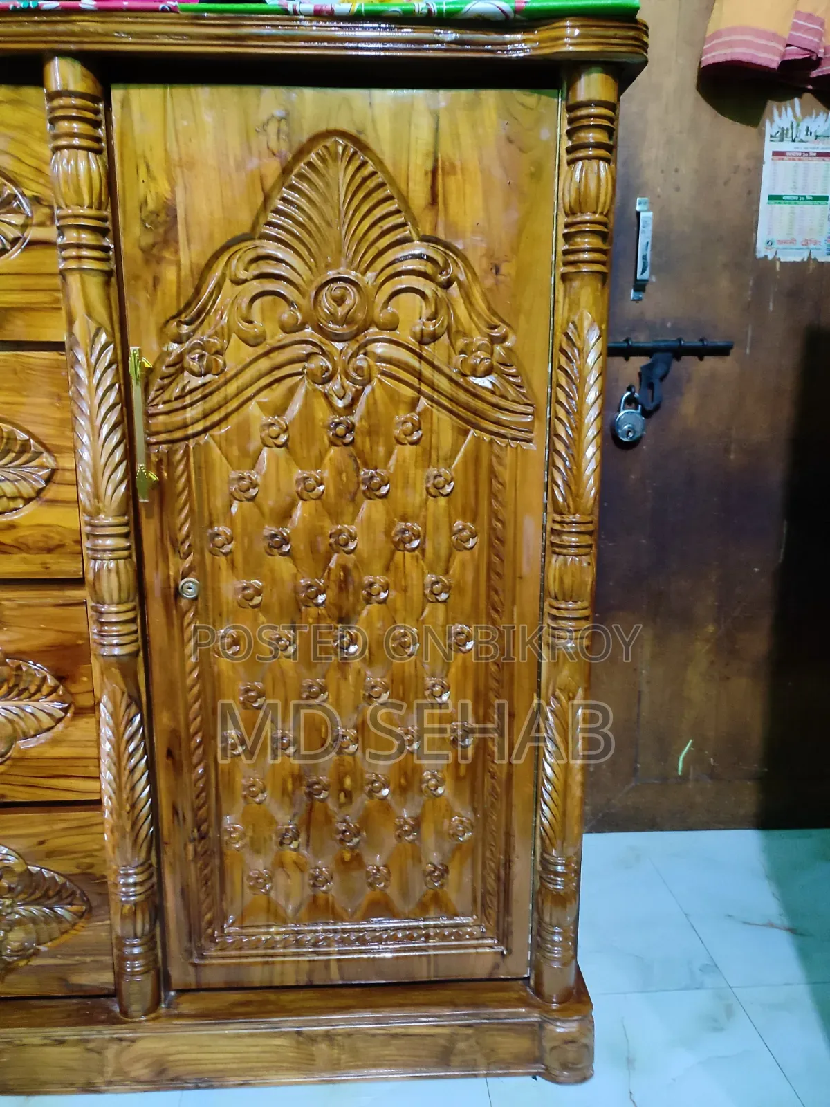 A 4 feet by 5 feet teak wood wardrobe will be sold.