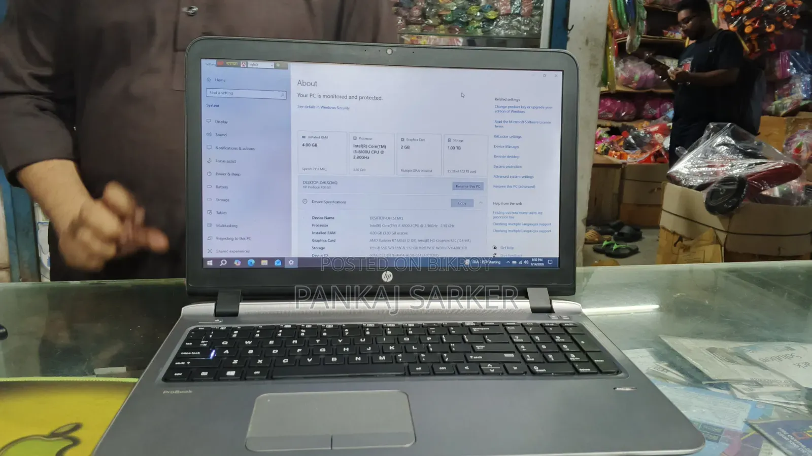 Laptop HP EliteBook 840 G3 4GB Intel Core I3 SSD 1TB