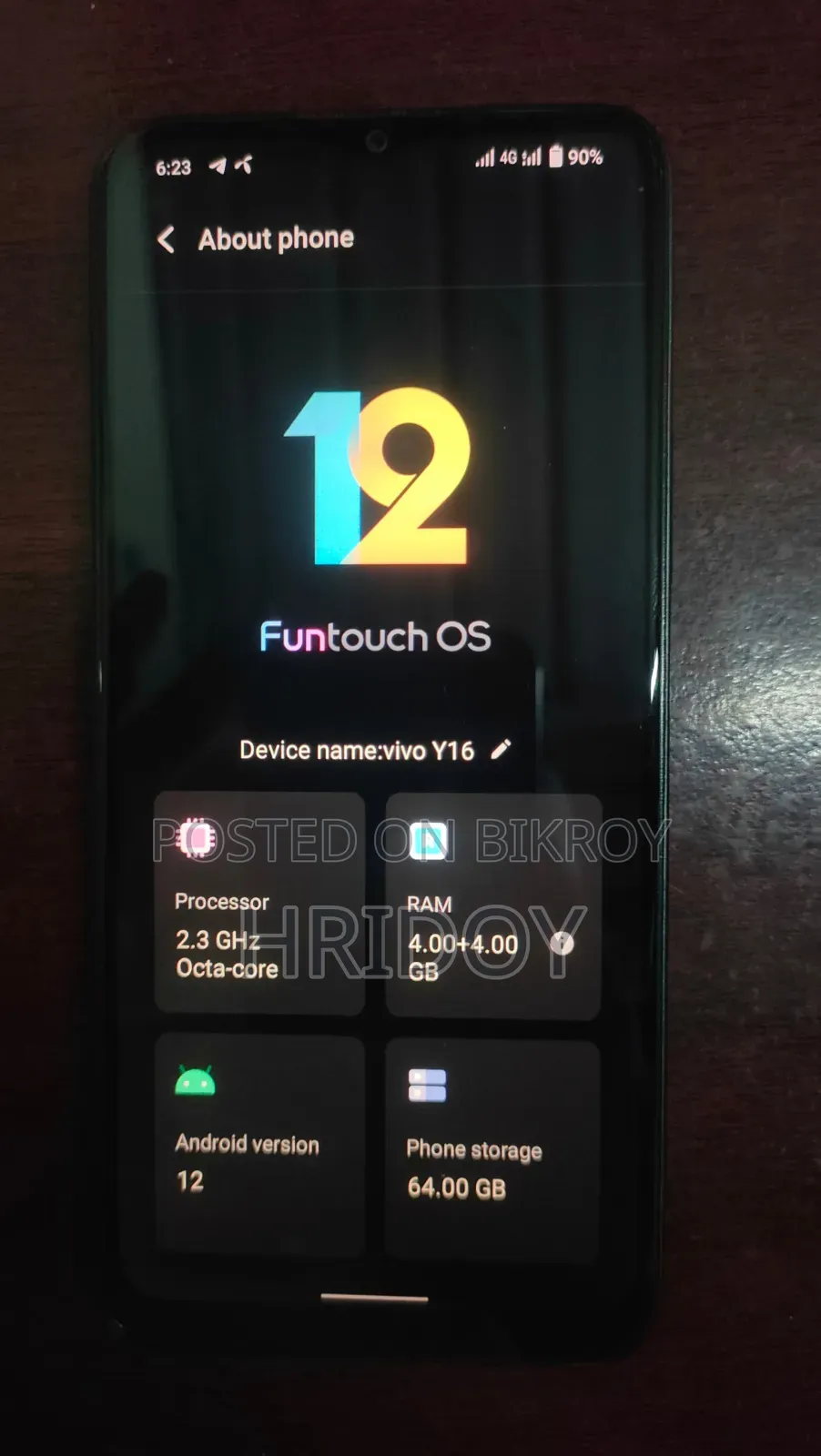 Vivo Y16 64 GB Gray
