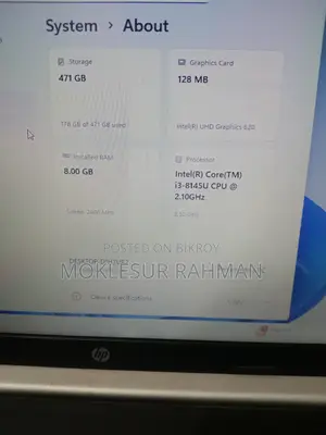 Laptop HP 15-Da3007nia 8GB Intel Core I3 HDD+SSD 512GB