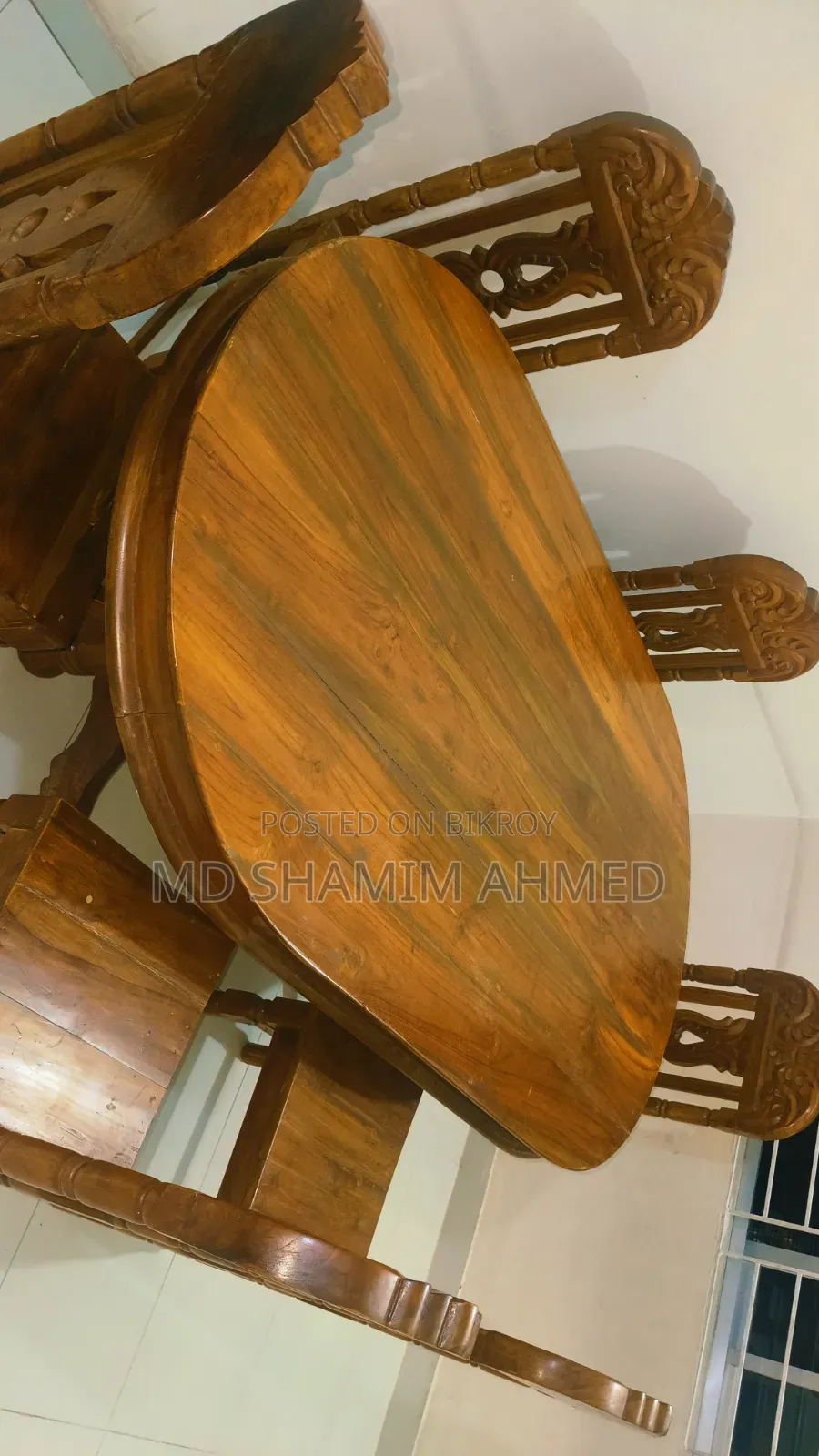 সেগুন কাঠের ডাইনিং টেবিল ৬টি চেয়ার সহ