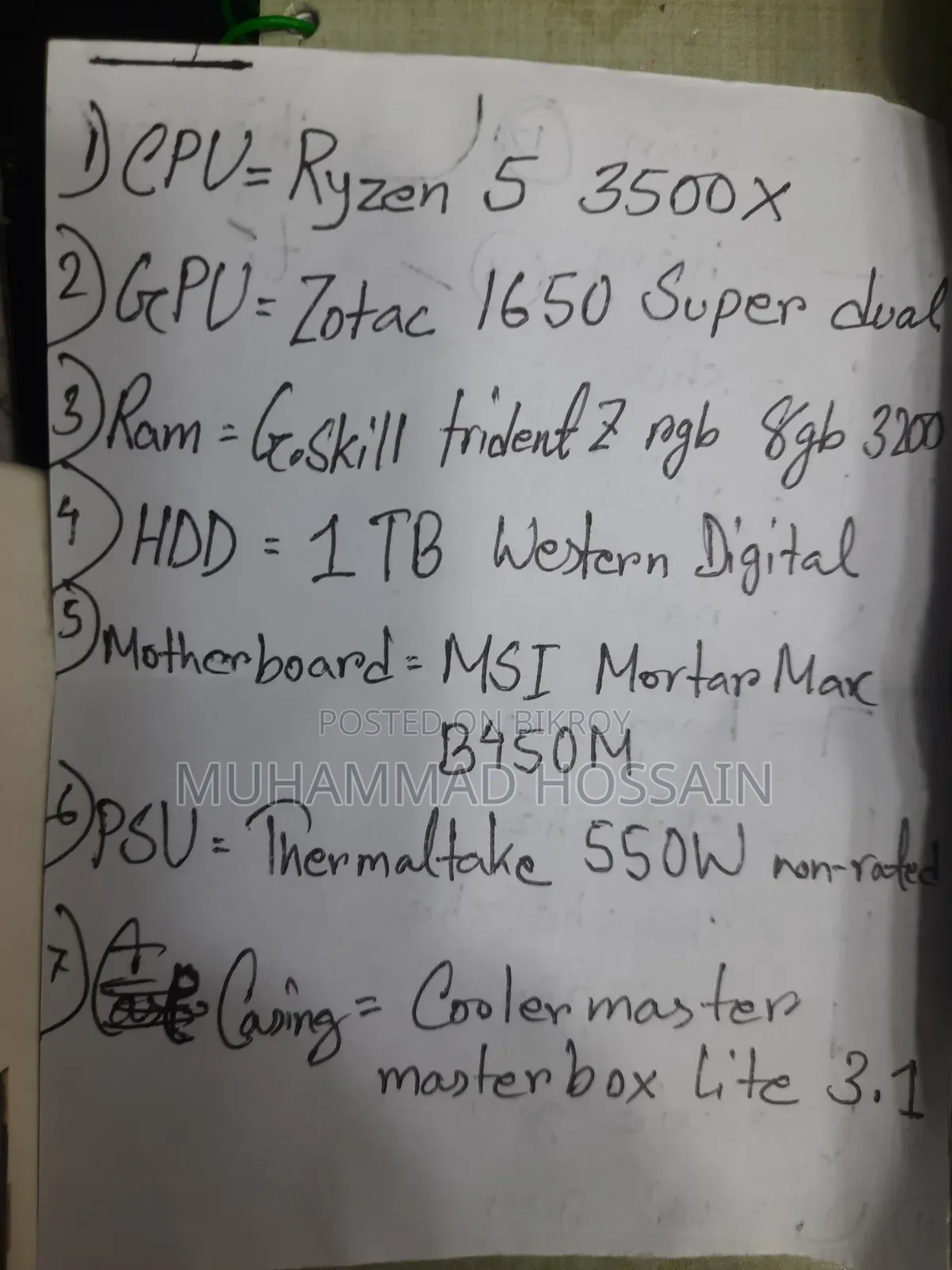 Desktop Computer Msi 8gb Amd Ryzen 5 HDD 1tb