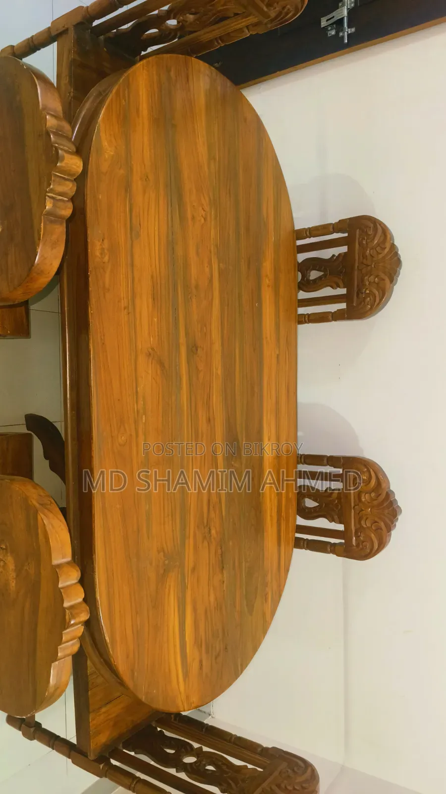 সেগুন কাঠের ডাইনিং টেবিল ৬টি চেয়ার সহ