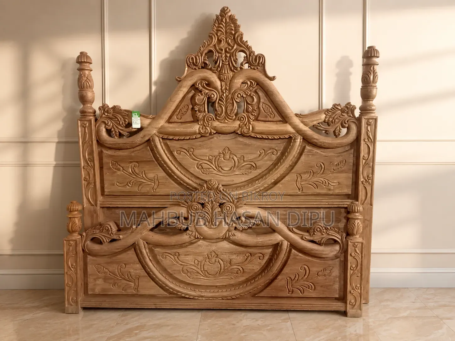 Luxury Royal Teak Wood Semi-Box Bed