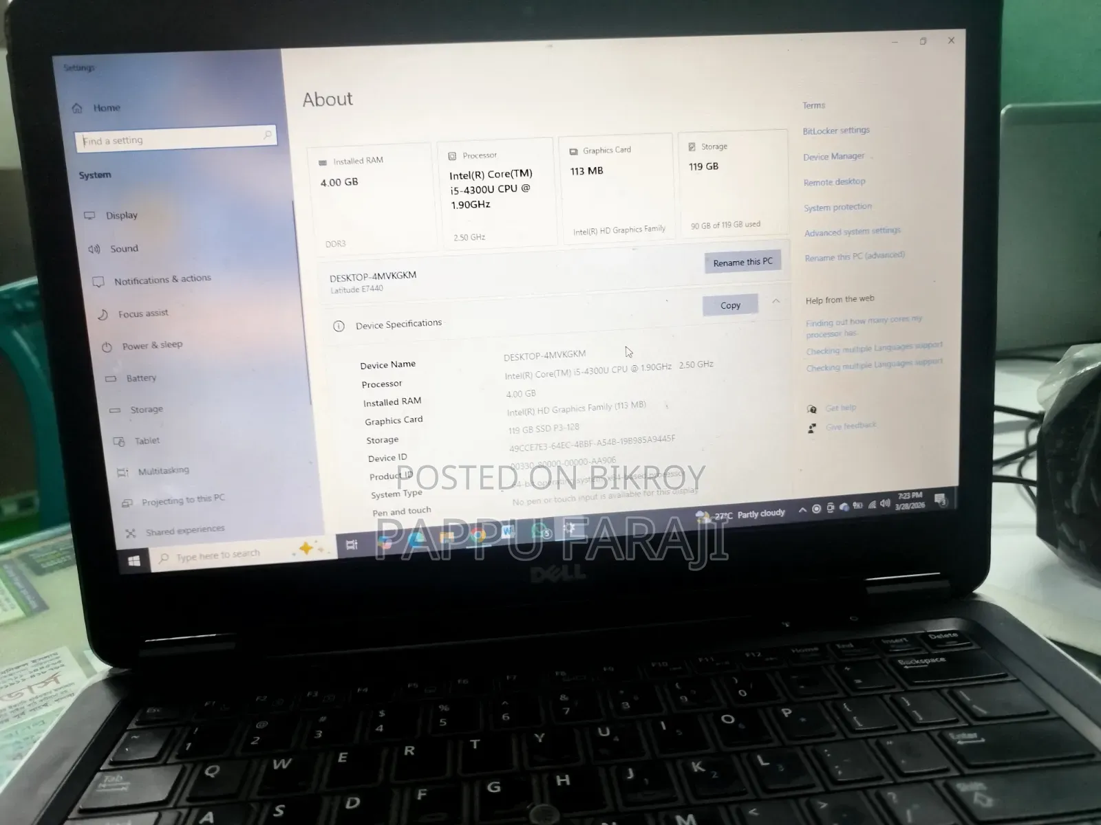 Laptop Dell G5 4GB Intel Core i5 SSD 128GB