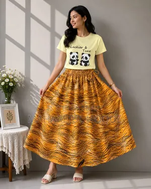 লিনেন স্কার্ট এবং টিশার্ট সেট