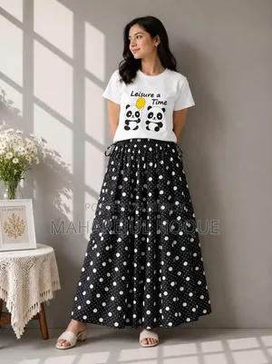 Linen Skirt and Tshirt Set