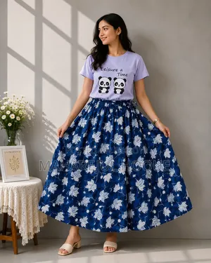 Linen Skirt and Tshirt Set