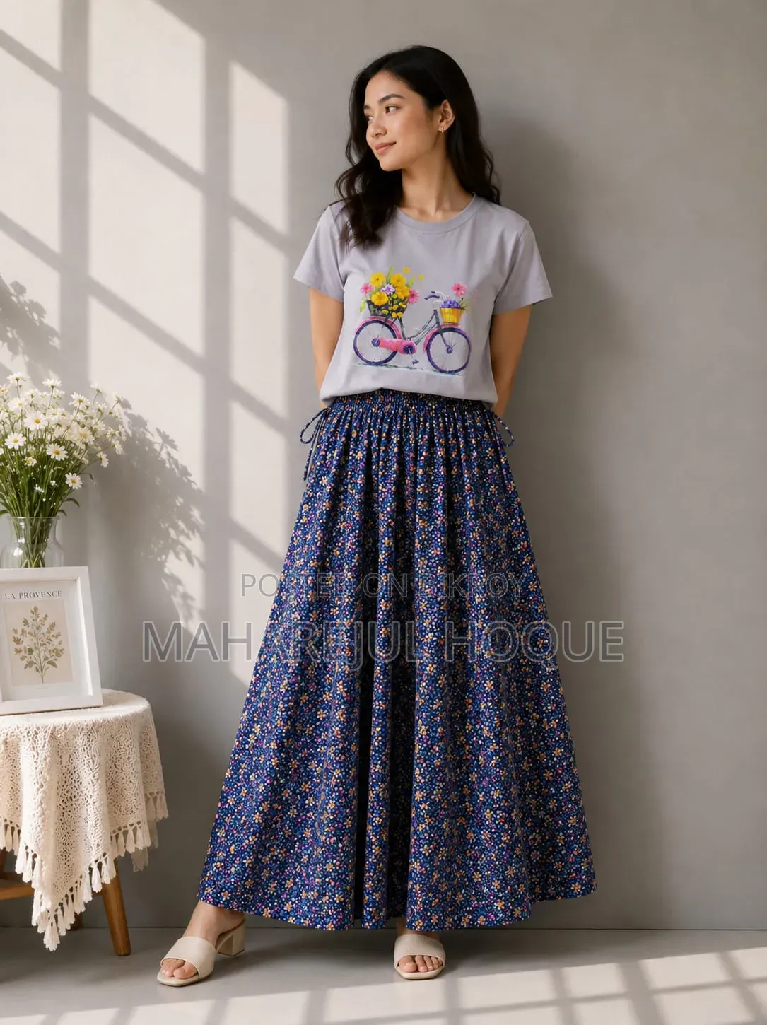 Linen Skirt and Tshirt Set
