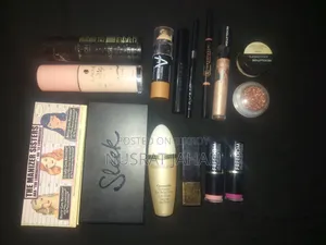 Blush, Lipsticks, Puff, Eye Shadow, Primer, Contour, Concealer, Foundation, Etc.