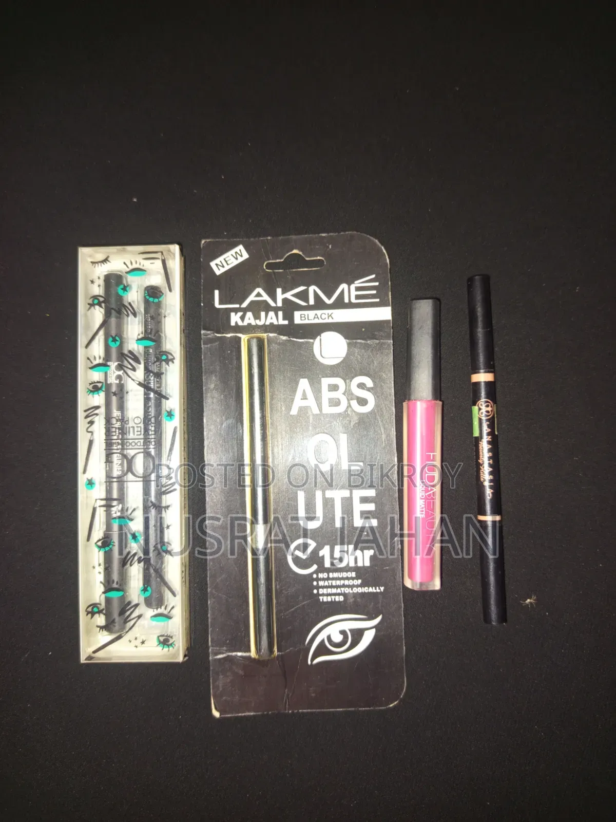 Blush, Lipsticks, Puff, Eye Shadow, Primer, Contour, Concealer, Foundation, Etc.