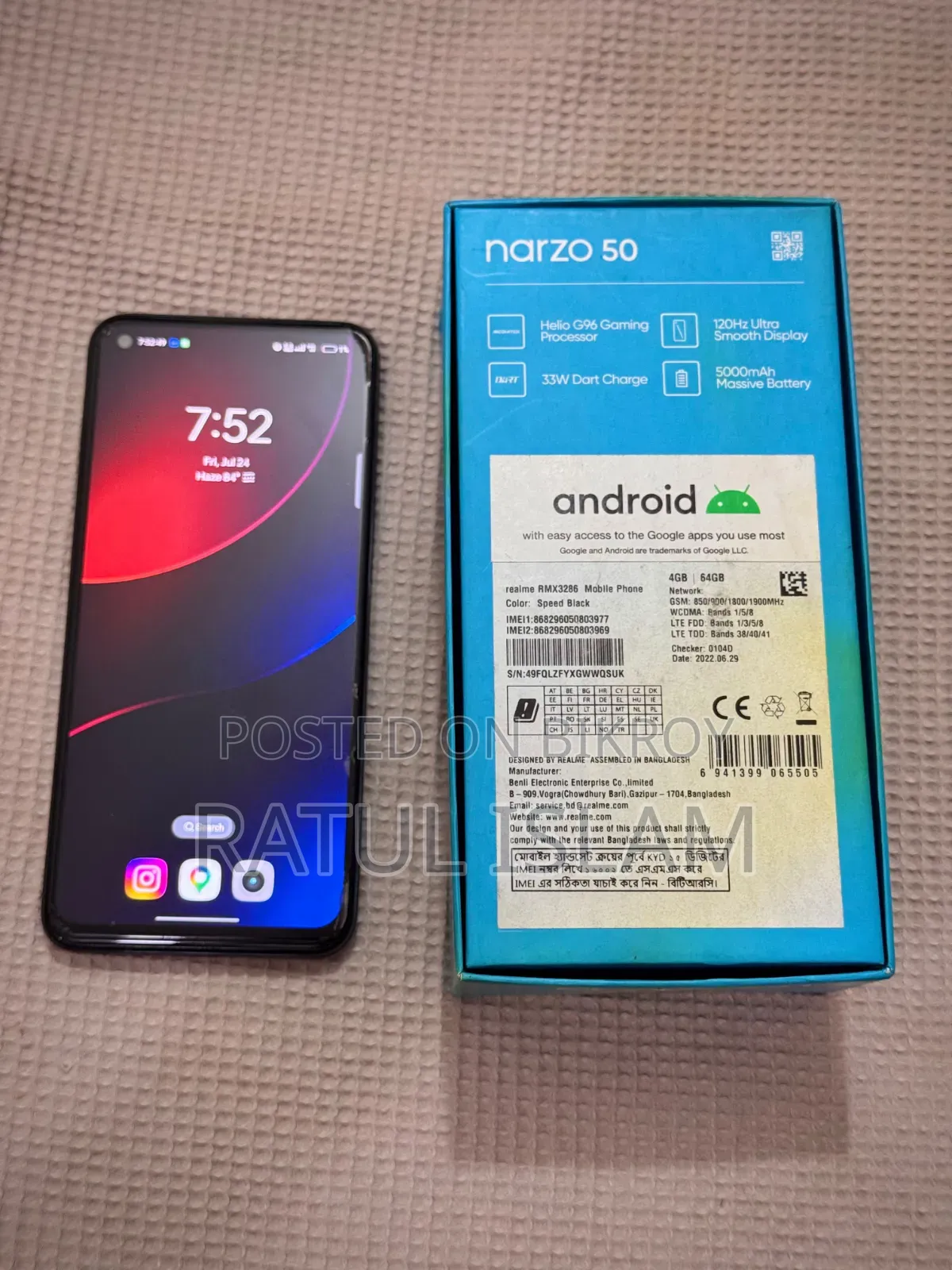Realme Narzo 50 64 GB Black