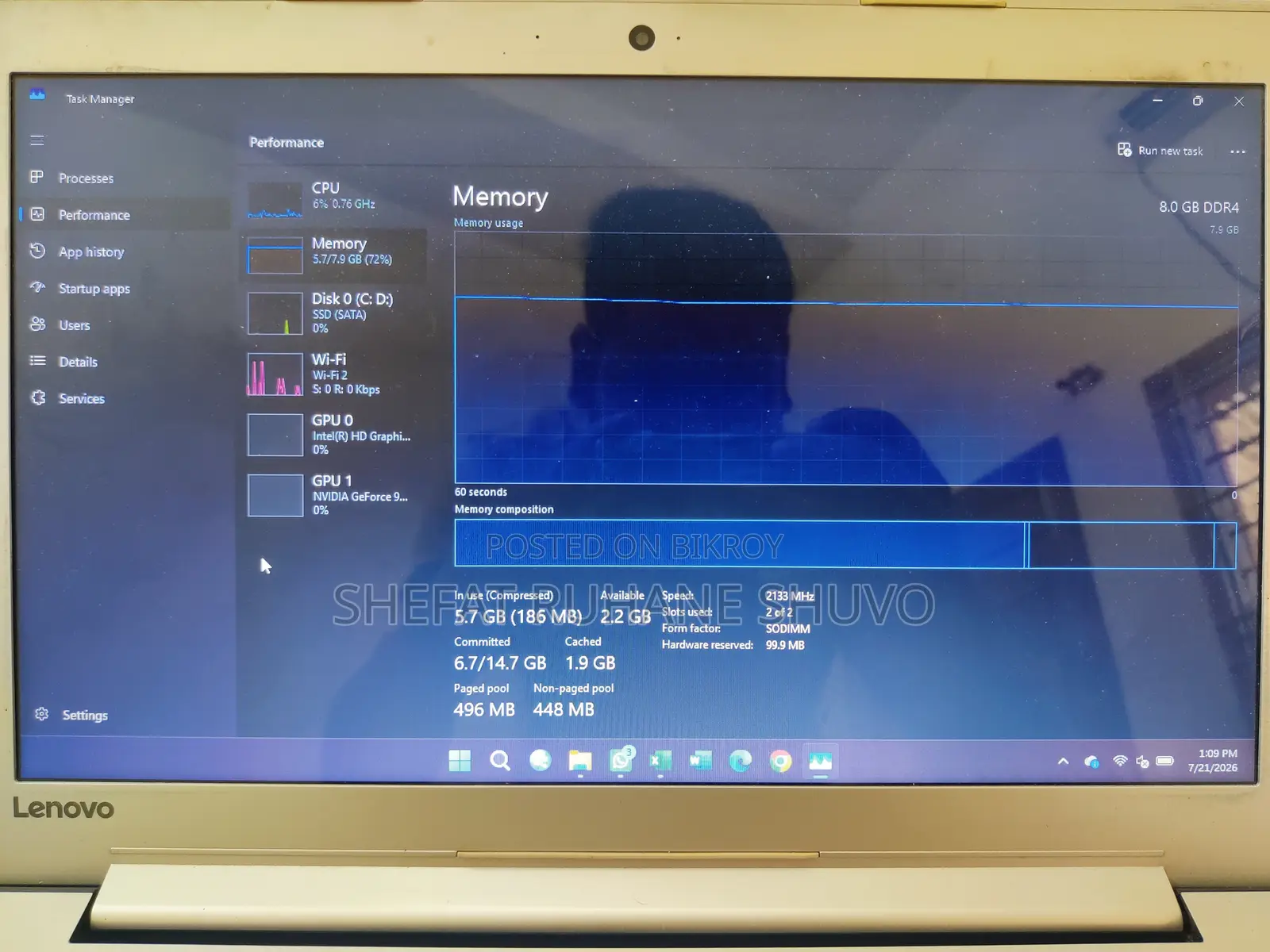 Laptop Lenovo IdeaPad 310 8GB Intel Core I5 SSD 256GB