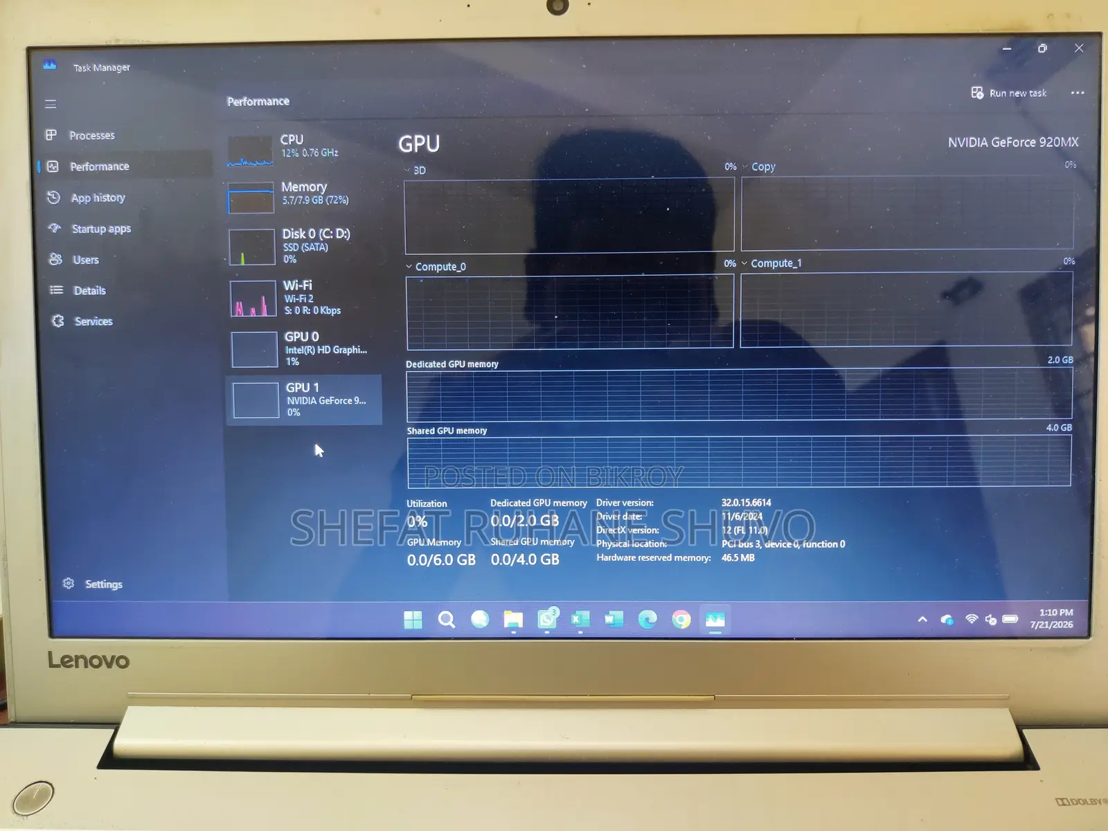 Laptop Lenovo IdeaPad 310 8GB Intel Core I5 SSD 256GB