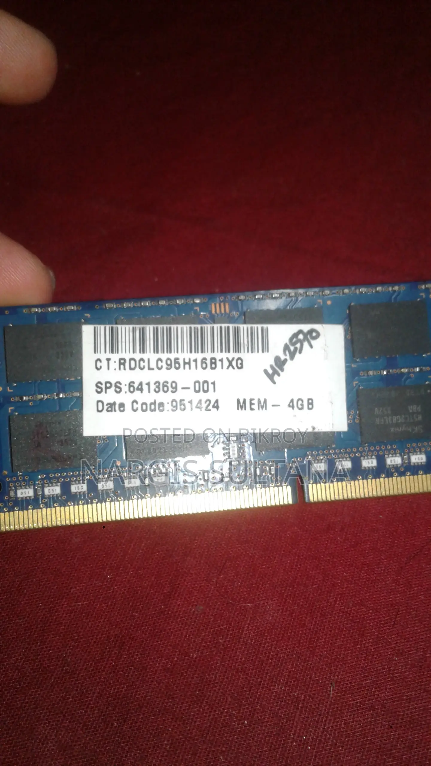 4GB DDR3 1600MHz SO-DIMM Laptop RAM