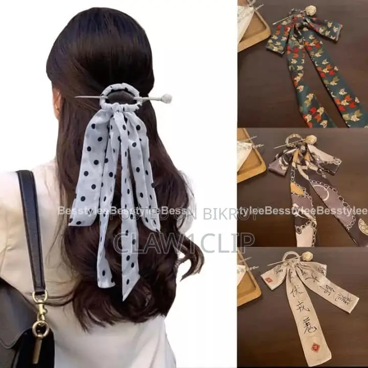 Hair Sticks Chinese Style Elegant Women's Long Ribbon Hair Stick Clip