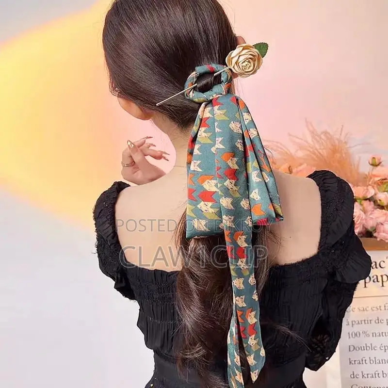 Hair Sticks Chinese Style Elegant Women's Long Ribbon Hair Stick Clip