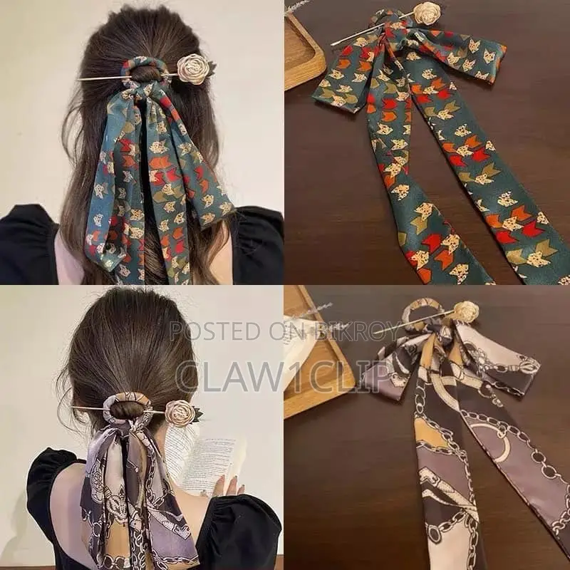 Hair Sticks Chinese Style Elegant Women's Long Ribbon Hair Stick Clip