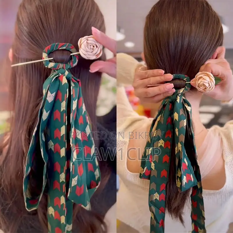 Hair Sticks Chinese Style Elegant Women's Long Ribbon Hair Stick Clip