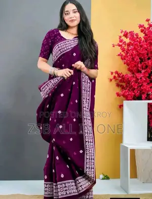 Half Silk Screen Print Saree