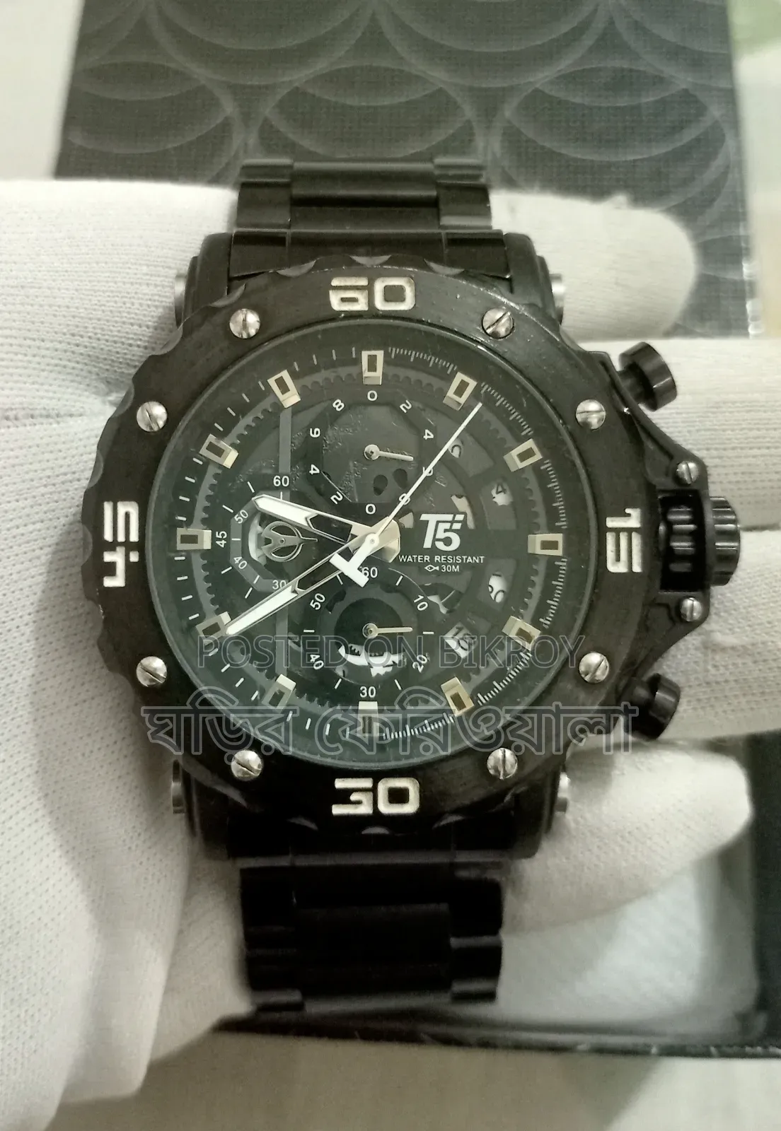 Original T5 Quartz Chronograph Watch 46mm Dial Size