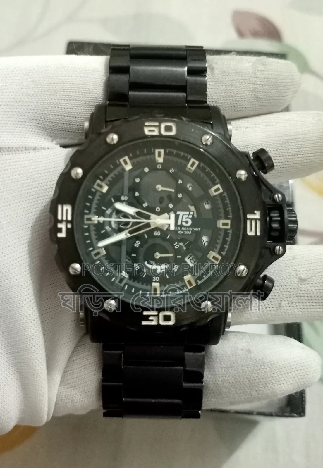 Original T5 Quartz Chronograph Watch 46mm Dial Size
