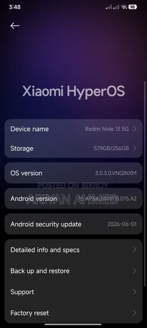 শাওমি রেডমি নোট ১৩ ২৫৬ জিবি ব্ল্যাক