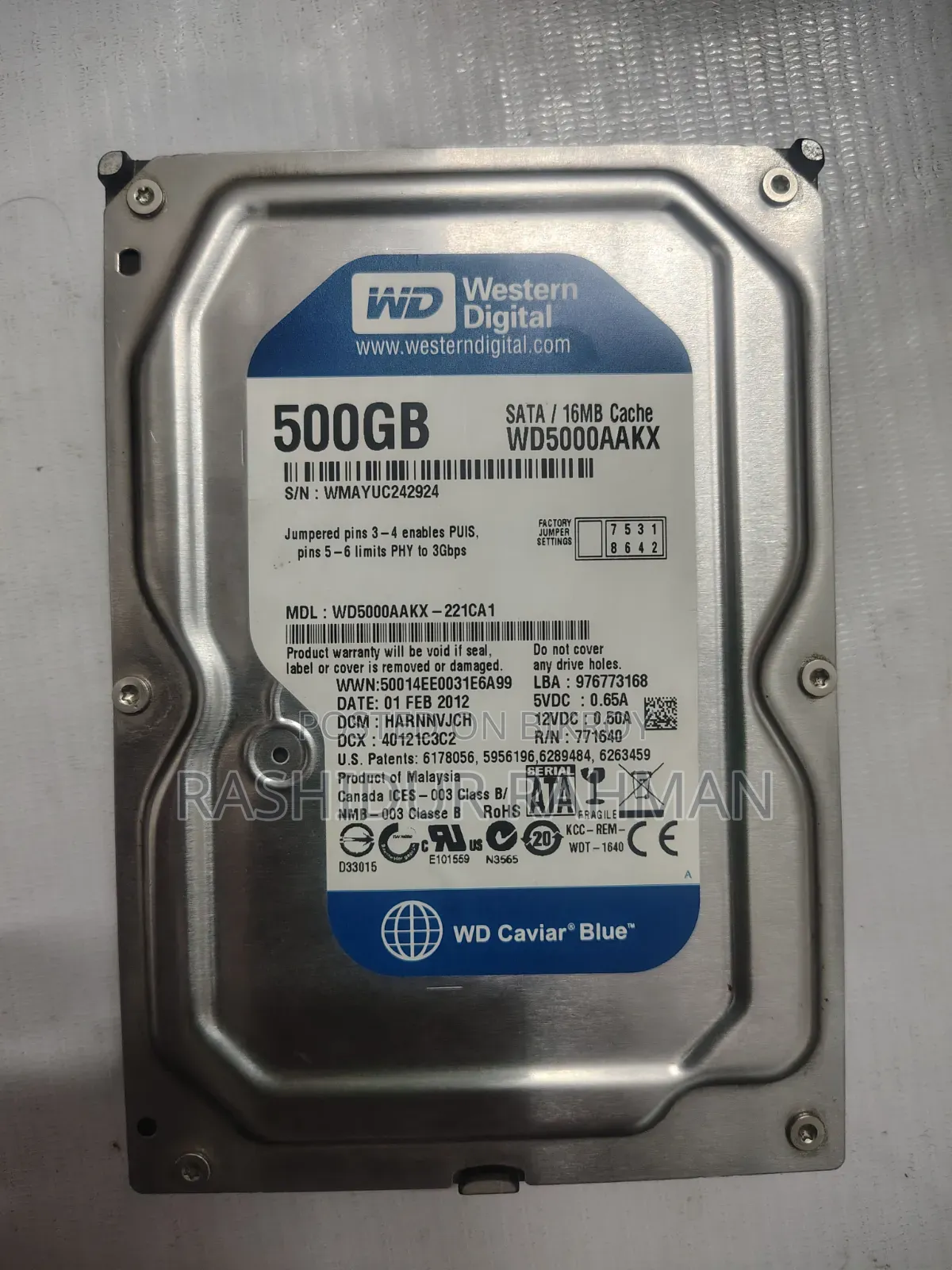 Hard Disk (Wdc Wd5000aakx)