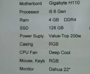 Desktop Computer 4gb SSD 128gb
