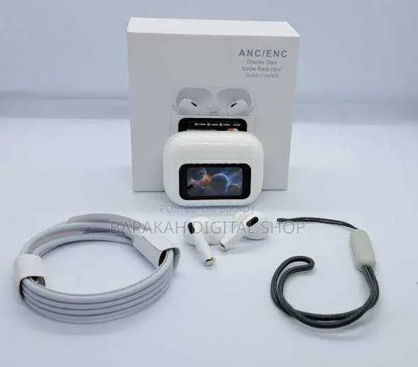 A9 Pro Display Earbuds White - Bluetooth Headphone White