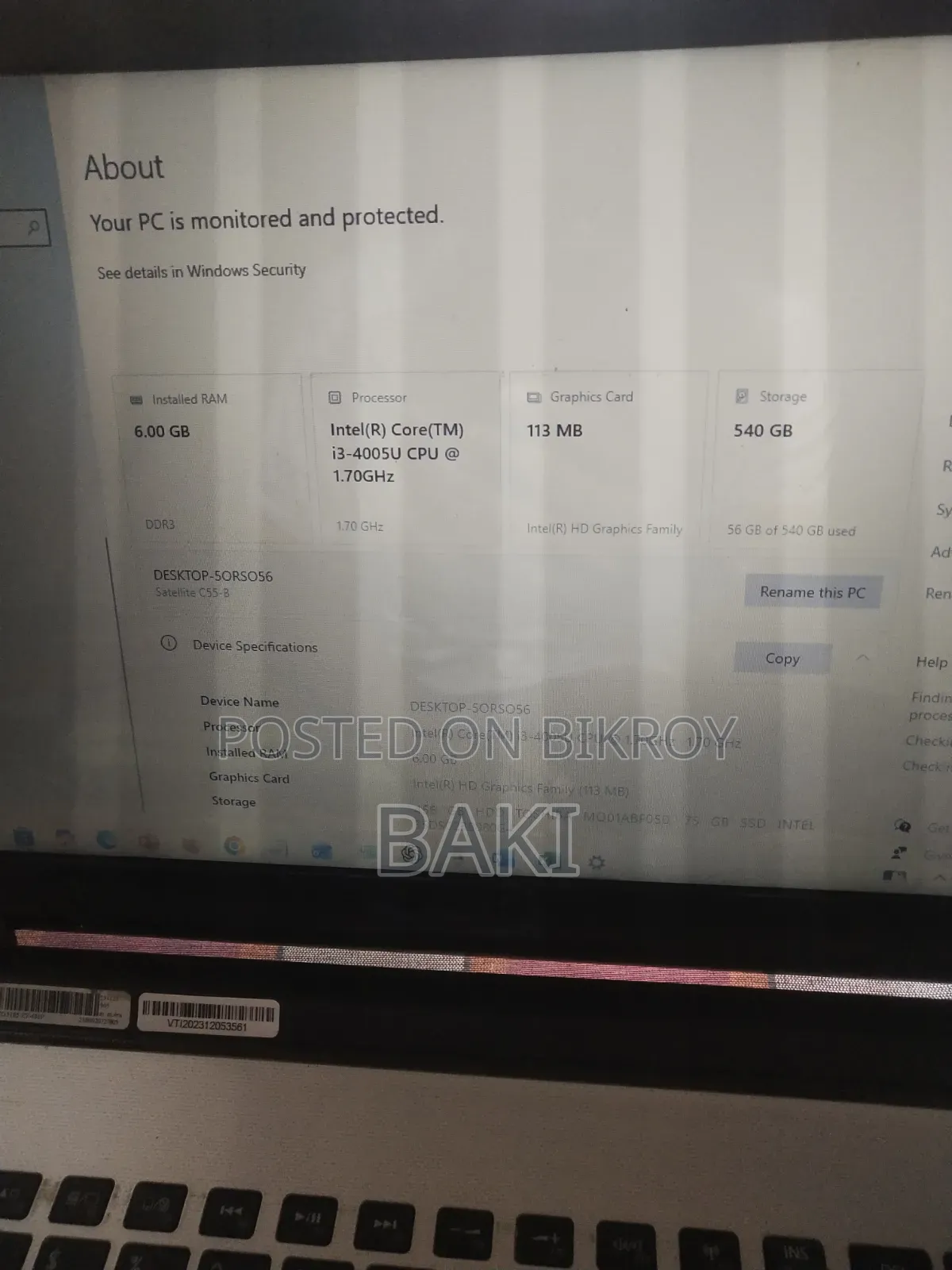 Laptop Toshiba Satellite C55 6GB Intel Core i3 SSD 500GB