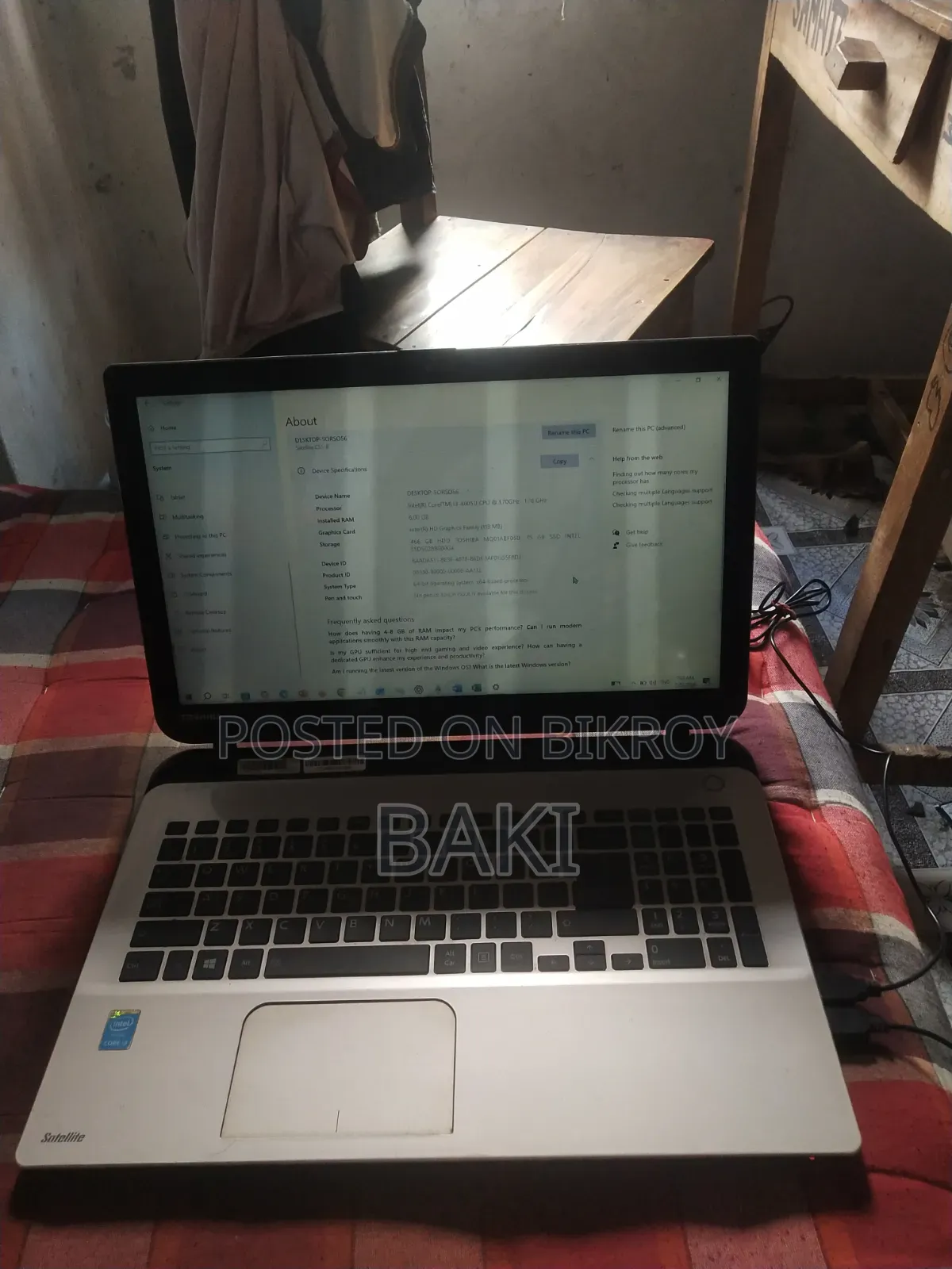 Laptop Toshiba Satellite C55 6GB Intel Core i3 SSD 500GB