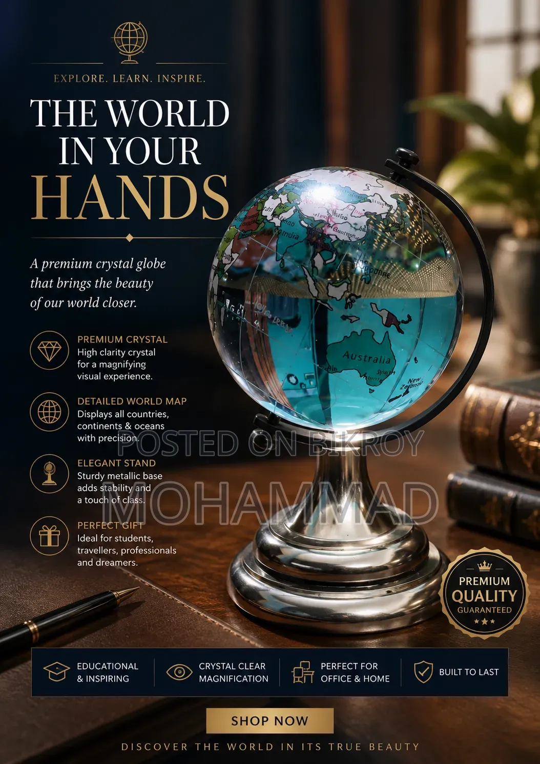 Transparent Crystal Magnifying Globe