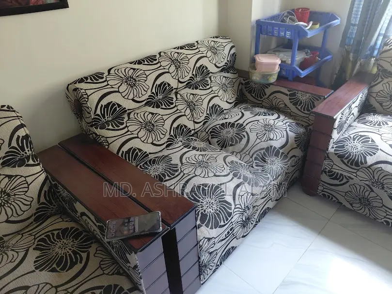 Sofa Set With Cover (Malaysian Processed Wood)